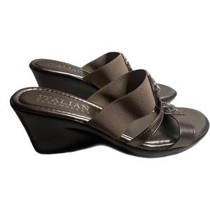 Italian Shoemakers copper Wedge Sandal